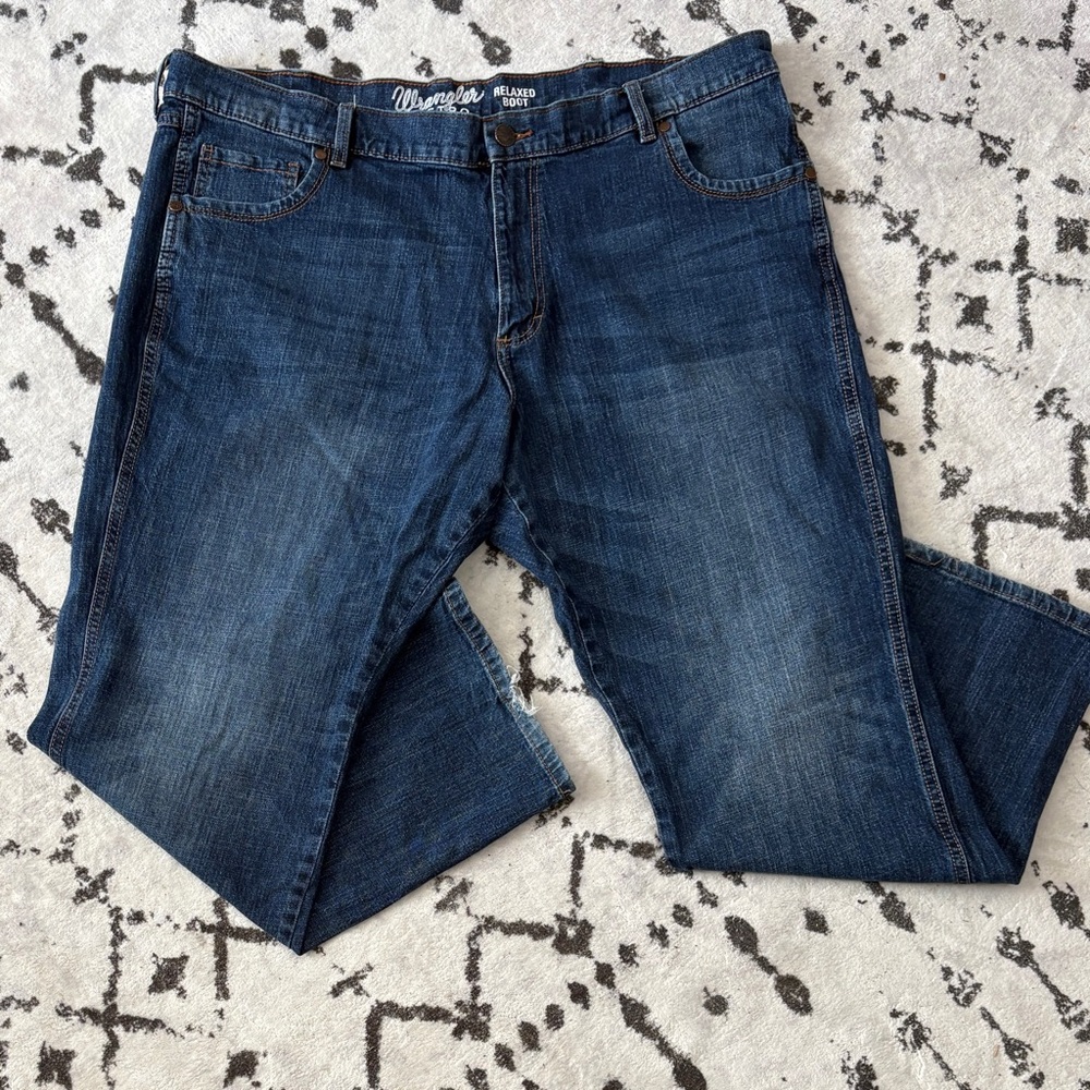 Wrangler Retro Relaxed Boot Cut Jeans Mens Blue Denim Size 42X32